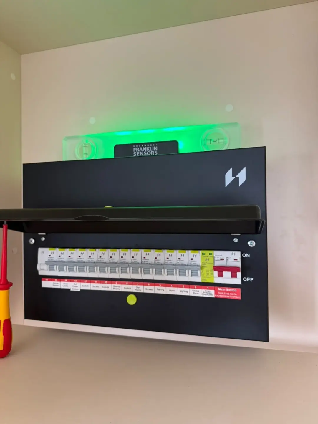 New consumer unit installed on a wall